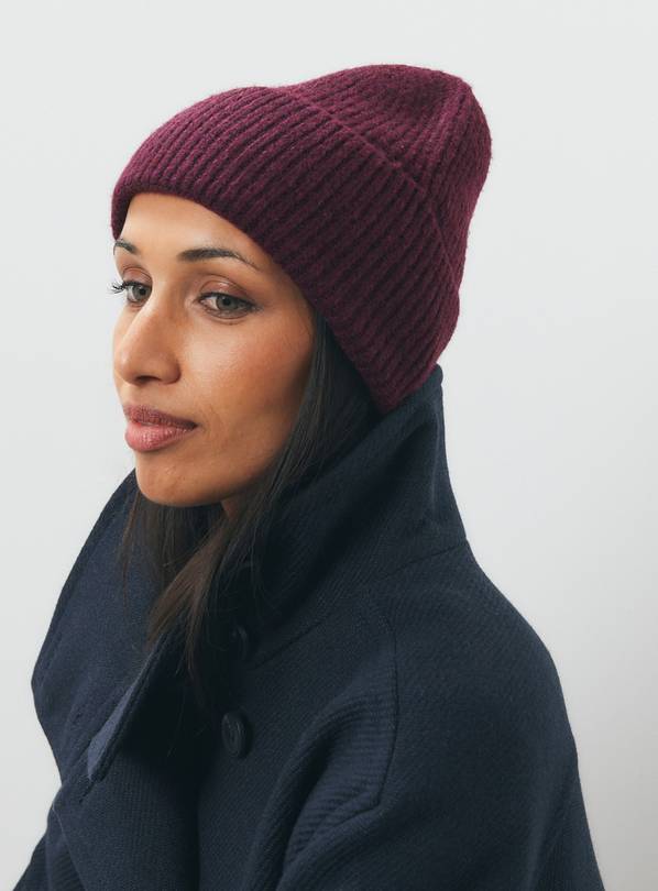 Burgundy Beanie Hat One Size